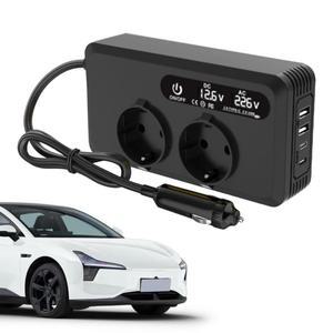 200W DC 12V를 AC 110V/220V로 변환하는 차량용 컨버터, 고속 충전 타입-C USB 인버터 전원 어댑터 (EU/US