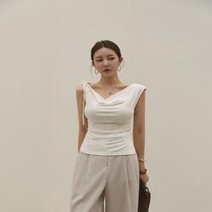 [다바걸]셸드레이프오프숄더티