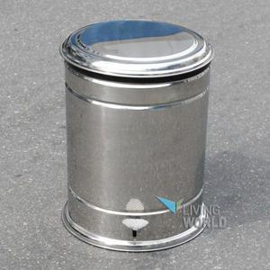 리빙월드 페달형 스텐휴지통 50L(내통없음)/ 종량제쓰레기통 50리터