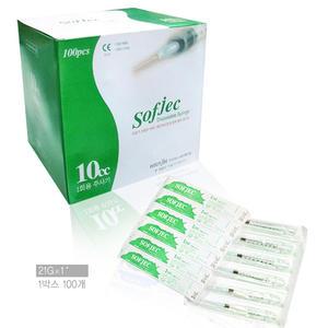 화진 소프젝(Sofjec) 1회용 플라스틱 주사기(HJ-10) 10cc 100개 1박스