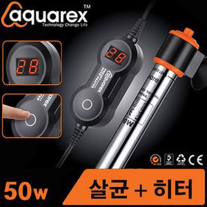 아쿠아렉스 살균 히터 GT-50W 외부 온도조절기 / 수족관 어항 수조 열대어 온도계 구피 거북이 수온계 베타