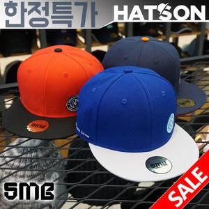 [햇츠온]J0SM220 SMB 브랜드 남자 여자 코디 예쁜 투톤 심플 로고 스타일 스냅백 힙합 야구 모자 2종 AD