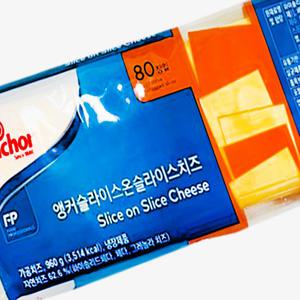 분이네 앵커온 슬라이스 치즈 960g 체다치즈 80매