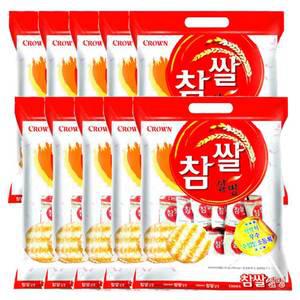 크라운 참쌀설병 270gx10개 1박스 과자 간식 안주 쌀과자
