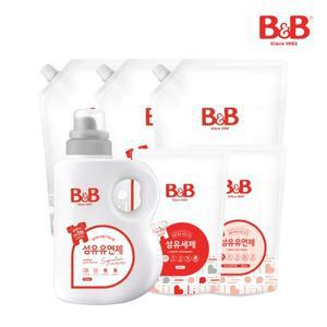 비앤비 유아 섬유유연제 베르가못향 1500ml 용기형 1입+리필형 3입+증정품