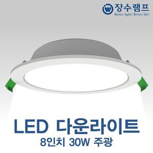 장수램프 LED 8인치 다운라이트 30W 매입등 매립등