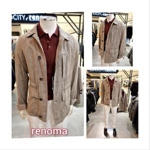 레노마 S/S 린넨혼방 사파리 셔츠형 점퍼 ROFMBU57ABD