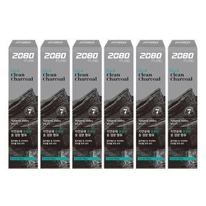 2080 퓨어솔트 치약 차콜블랙, 125g, 6개