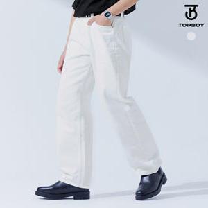 [탑보이][탑보이] [당일출고] 세미와이드 롱 코튼 화이트진 (PT001)