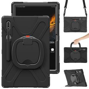갤럭시탭 S10 S9 S9FE 플러스 12.4인치 호환 스트랩 컬러풀 스퀘어 링 거치대 태블릿 케이스