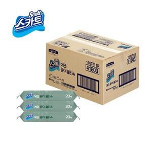 유한킴벌리스카트 에코종이물티슈 20매 20팩 생분해원단 41803