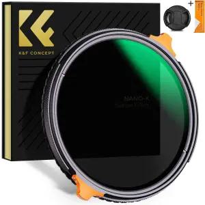 K&F 82mm NANO-X 가변  ND4-64+CPL 2in1 필터 렌즈크리너융/캡포함_8K AGC Glass CPL + Fader ND4-ND64 Filter+Cap/Cloth