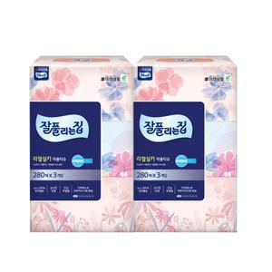 잘풀리는집 리얼실키 미용티슈 2겹 280매 3개입 2팩(6개)
