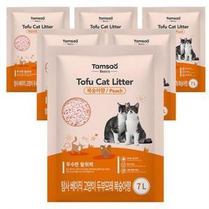 탐사 베이직 프리미엄 고양이 두부모래 7L (약 2.8kg), 복숭아향, 7L, 6개 one opti