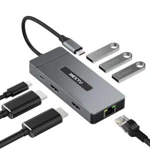 유이반 7 in 1 4K 듀얼 HDMI USB C타입 멀티허브 2371TCH-DUAL [H@lu]