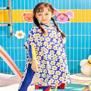 [차일디] 위글위글 (WG242ORG01-BLU) 타올지 비치 후드 판초
