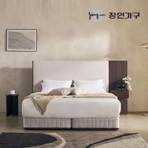까르뎅차콜 패브릭 LED 호텔 침대 투매트리스 프레임 LK+유로탑+400협탁1