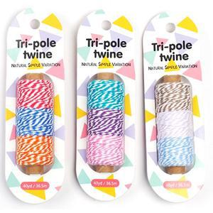 (학습교재) 맘아트 3색 트와인끈 36M-빨강/파랑/주황 /Tri-pole twine