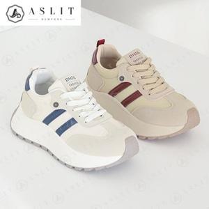 [기타][애슬릿] 배색 키높이 통굽 라인 스니커즈 여성 운동화