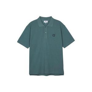 [메종키츠네] 남성 볼드 폭스 헤드 패치 콤포트 폴로 티셔츠 센 블루 MM00210KJ7010-0081