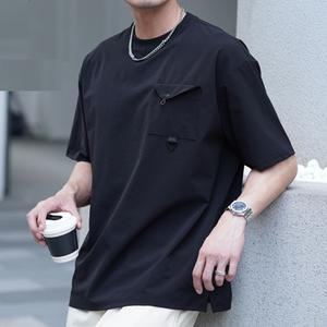 남자 여름 냉감 루즈 핏 반팔 티 셔츠 세미오버 골프 속건 흡습 스판