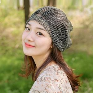 [hat'scompany]심플네트 여성 여름 비니 두건 머리 항암모자 조리모 위생모자