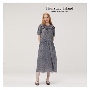 [써스데이아일랜드][Thursday Island] 웨이스트 셔링 원피스(T234MOP645W)