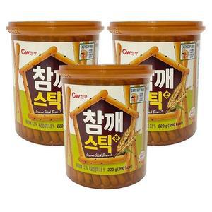 청우식품 참깨스틱 진 220g 3개