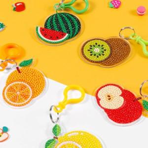 과일 보석십자수 키링 만들기 diy 키트 비즈 공예 가방 고리 미술 재료 초등 돌봄 늘봄 방과후 수업 교구