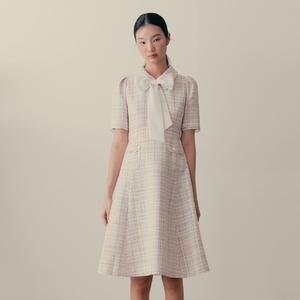 케네스레이디 KENNETH LADY 배색타이 트위드 플레어 원피스 EWOPOE09 438315
