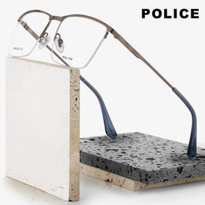 폴리스 안경테 VPLG75M-0F68 명품 남자 메탈 반무테 사각테