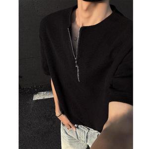 라운드넥반팔티 남성카라반팔티셔츠 남자반팔 오버핏 매쉬져지 쿨티셔츠