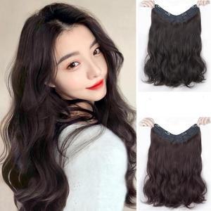 긴머리 웨이브 반가발 파마머리 부분 여신 붙임