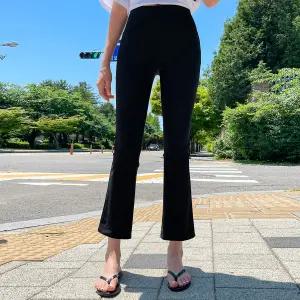 [핑크시슬리] 미친스판_아이스쿨링 쎄미부츠컷 밴딩팬츠