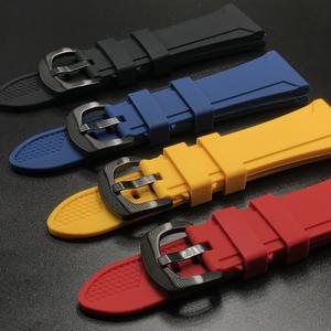 실리콘 소프트 시계 스트랩 22mm 24mm 26mm 밴드 발찌 스포츠 손목 유니버설 레드 블루 옐로우 블랙