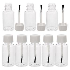 8pcs 빈 매니큐어 병 브러쉬 20ml PET 플라스틱 에센셜 오일 미니 여행 크기 재사용 가능한