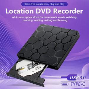 CD리더기 CD롬 USB 30 Type-C 외부 DVD RW 드 2 in 1 슬림 CD 라이터 버너 리더 플레이어 노트북 데스크탑