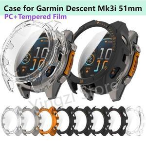PC 및 강화 필름 케이스, Garmin Descent Mk3i 51mm 스마트 워치 밴드 커버, Mk 3i 보호대 쉘 범퍼 액세서