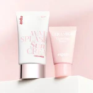 [기획세트] 에스쁘아 워터 스플래쉬 선크림 세라마이드 60ml SPF50+ PA++++(+세라마이드 클렌징 폼20g)