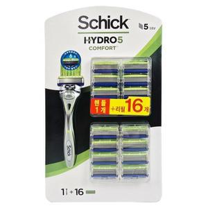 쉬크 하이드로5 컴포트 면도기 세트 면도기1개+날16개 무료배송 gx