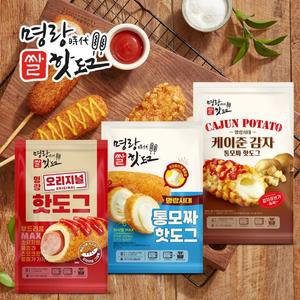 명랑핫도그 3종 인기 세트 (오리지널1팩+통모짜1팩+케이준1팩)
