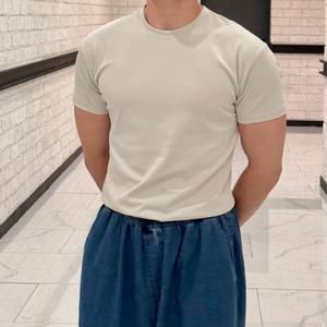 남자 머슬핏 반팔티 무지 헬스 짐웨어 남성 라운드 티셔츠 상의