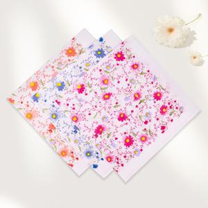 여성 플라워 순면 손수건 3종 꽃무늬 스카프 50X50cm 선물용