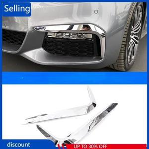 EE For BMW New 5 Series G30 530liM 2017 자동차 액세서리 2pcs ABS 크롬 전면 안개등 장식 스트립 트림