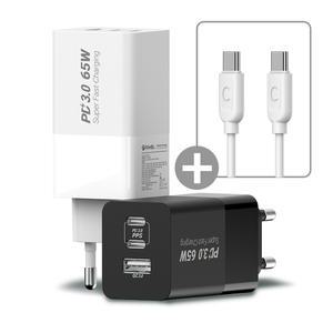 PD65W 3포트 초고속 멀티 고속 충전기 CtoC 60W 고속케이블