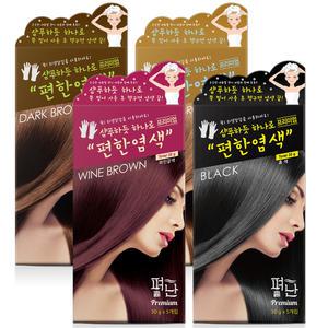 펴난 편한염색 5매  새치머리 흰머리 간편 셀프 혼자 염색 4가지 색상