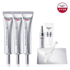 [유세린] 하이알루론 3X 아이크림 15ml  트리플팩 [증]3X컨센트레이트 미니 5ml + 3X나이트크림미니 7ml...