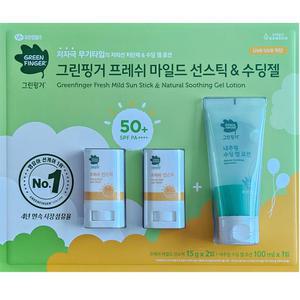 그린핑거 선스틱 15gX2개+수딩젤로션 100ml
