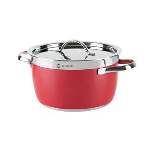 라리사 헤리티지 통5중 스텐 양수냄비 24cm 레드 W488, 1개