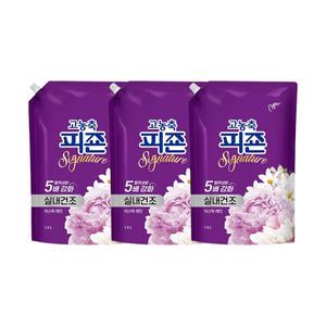 피죤 고농축 섬유유연제 시그니처 리필, 미스틱레인, 1.6L, 3개